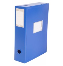 Короб архивный вырубная застежка Бюрократ -BA80/08BLUE пластик 0.8мм корешок 80мм 330х245мм синий