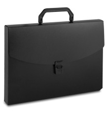 Портфель Бюрократ -BPP01BLCK 1 отдел. A4 пластик 0.7мм черный