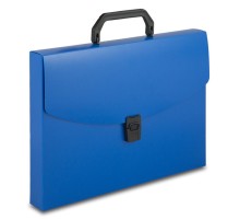 Портфель Бюрократ -BPP01BLUE 1 отдел. A4 пластик 0.7мм синий