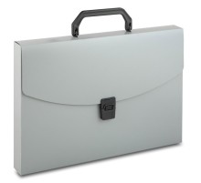 Портфель Бюрократ -BPP01GREY 1 отдел. A4 пластик 0.7мм серый