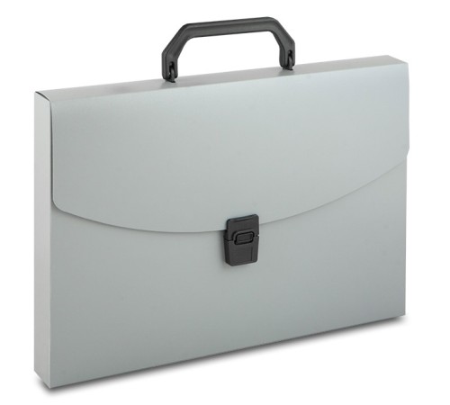 Портфель Бюрократ -BPP01GREY 1 отдел. A4 пластик 0.7мм серый