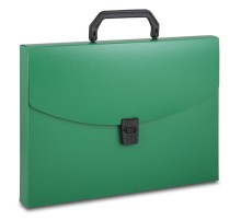 Портфель Бюрократ -BPP01GRN 1 отдел. A4 пластик 0.7мм зеленый