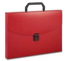 Портфель Бюрократ -BPP01RED 1 отдел. A4 пластик 0.7мм красный