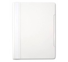 Папка-скоросшиватель Бюрократ -PS20WH A4 прозрач.верх.лист пластик белый 0.12/0.16