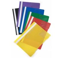 Папка-скоросшиватель Бюрократ -PS-V20/1 A4 прозрач.верх.лист карм.для визит. пластик ассорти 0.12/0.16