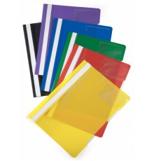 Папка-скоросшиватель Бюрократ -PS-V20/1 A4 прозрач.верх.лист карм.для визит. пластик ассорти 0.12/0.16