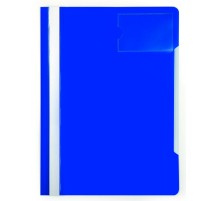 Папка-скоросшиватель Бюрократ -PS-V20BLU A4 прозрач.верх.лист карм.для визит. пластик синий 0.12/0.16