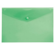 Конверт на кнопке Бюрократ -PK803AGRN A4 пластик 0.18мм зеленый