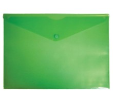 Конверт на кнопке Бюрократ -PK804A5GRN A5 пластик 0.18мм зеленый