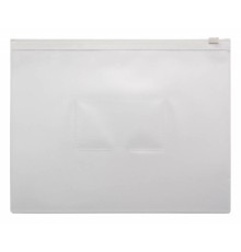 Папка на молнии ZIP Бюрократ -BPM5AWT A5 полипропилен 0.15мм карм.для визит. цвет молнии белый