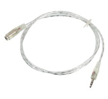 Кабель-удлинитель аудио Buro Jack 3.5 (m)/Jack 3.5 (f) 1м. прозрачный (CAB025-1M)