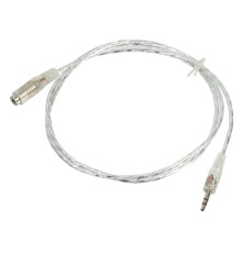 Кабель-удлинитель аудио Buro Jack 3.5 (m)/Jack 3.5 (f) 1м. прозрачный (CAB025-1M)