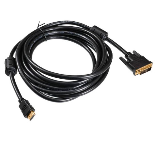 Кабель Buro HDMI-19M-DVI-D-5M HDMI (m) DVI-D (m) 5м феррит.кольца черный Кабель Buro HDMI-19M-DVI-D-5M HDMI (m) DVI-D (m) 5м феррит.кольца черный