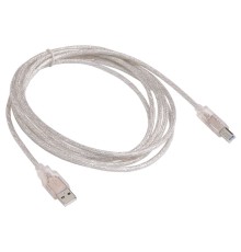 Кабель Buro USB2.0-AM/BM-3-TRANS USB A(m) USB B(m) 3м прозрачный