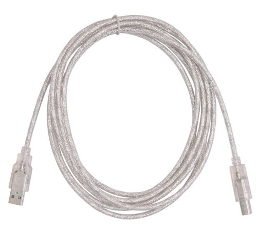 Кабель Buro USB2.0-AM/BM-3-TRANS USB A(m) USB B(m) 3м прозрачный Кабель Buro USB2.0-AM/BM-3-TRANS USB A(m) USB B(m) 3м прозрачный