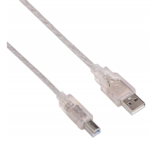 Кабель Buro USB2.0-AM/BM-3-TRANS USB A(m) USB B(m) 3м прозрачный Кабель Buro USB2.0-AM/BM-3-TRANS USB A(m) USB B(m) 3м прозрачный