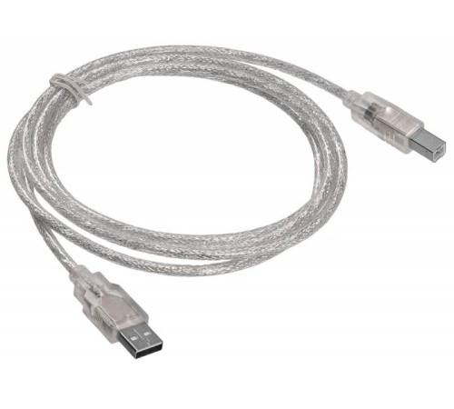 Кабель Buro USB2.0-AM/BM-Trans USB A(m) USB B(m) 1.8м прозрачный Кабель Buro USB2.0-AM/BM-Trans USB A(m) USB B(m) 1.8м прозрачный