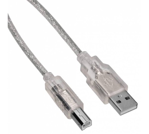 Кабель Buro USB2.0-AM/BM-Trans USB A(m) USB B(m) 1.8м прозрачный Кабель Buro USB2.0-AM/BM-Trans USB A(m) USB B(m) 1.8м прозрачный