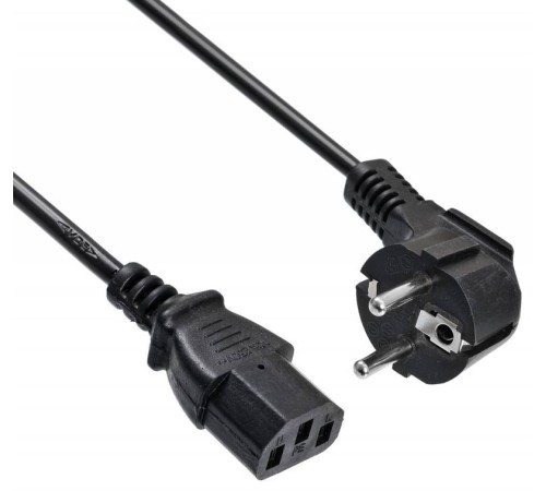 Кабель Buro AN23-1000 IEC C13 Евровилка угловой 1.8м черный Кабель Buro AN23-1000 IEC C13 Евровилка угловой 1.8м черный