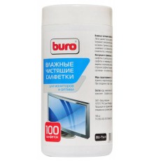 Салфетки Buro BU-Tscrl для экранов ЭЛТ мониторов/плазменных/ЖК телевизоров/мониторов с покрытием из стекла туба 100шт влажных