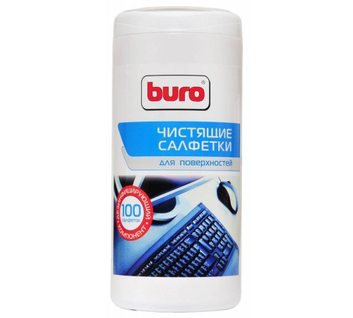 Салфетки Buro BU-Tsurface для поверхностей туба 100шт влажных