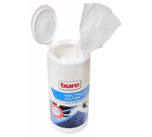 Салфетки Buro BU-Tsurface для поверхностей туба 100шт влажных