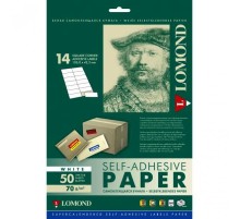 Этикетки Lomond 2100085 41x105мм 14шт на листе/70г/м2/50л./белый универсальная