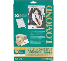 Этикетки Lomond 2100215 A4 38x21.2мм 70шт на листе/70г/м2/50л./белый самоклей. универсальная (с покрытием)