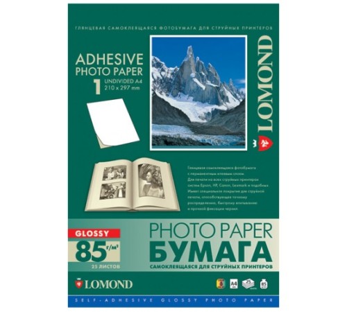 Этикетки Lomond 2410003 A4/85г/м2/25л./белый глянцевое самоклей. для струйной печати Этикетки Lomond 2410003 A4/85г/м2/25л./белый глянцевое самоклей. для струйной печати
