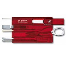 Швейцарская карта Victorinox SwissCard Classic (0.7100.T) красный полупрозрачный коробка подарочная