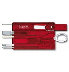 Швейцарская карта Victorinox SwissCard Classic (0.7100.T) красный полупрозрачный коробка подарочная