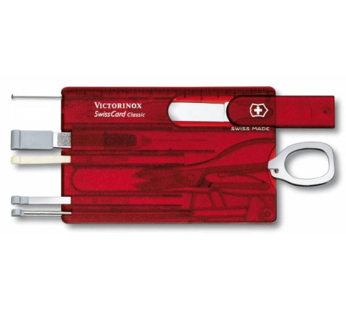 Швейцарская карта Victorinox SwissCard Classic (0.7100.T) красный полупрозрачный коробка подарочная Швейцарская карта Victorinox SwissCard Classic (0.7100.T) красный полупрозрачный коробка подарочная