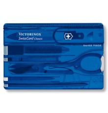 Швейцарская карта Victorinox SwissCard Classic (0.7122.T2) синий полупрозрачный коробка подарочная