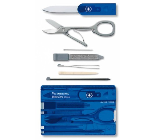 Швейцарская карта Victorinox SwissCard Classic (0.7122.T2) синий полупрозрачный коробка подарочная Швейцарская карта Victorinox SwissCard Classic (0.7122.T2) синий полупрозрачный коробка подарочная