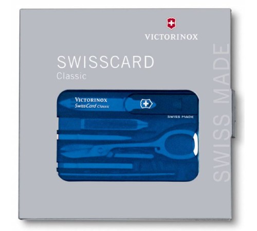 Швейцарская карта Victorinox SwissCard Classic (0.7122.T2) синий полупрозрачный коробка подарочная Швейцарская карта Victorinox SwissCard Classic (0.7122.T2) синий полупрозрачный коробка подарочная