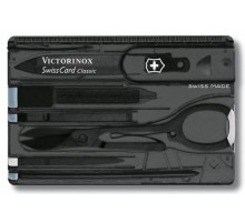 Швейцарская карта Victorinox SwissCard Classic (0.7133.T3) черный полупрозрачный коробка подарочная