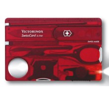 Швейцарская карта Victorinox SwissCard Lite (0.7300.T) красный полупрозрачный коробка подарочная