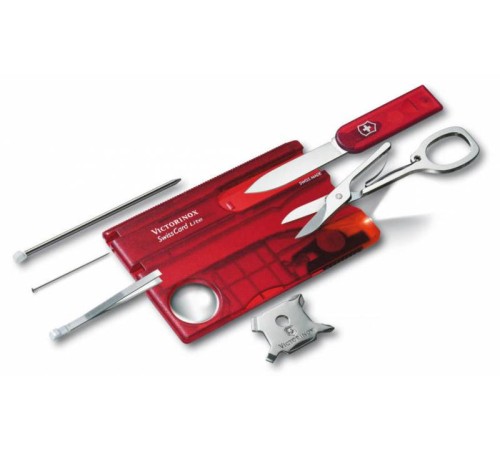 Швейцарская карта Victorinox SwissCard Lite (0.7300.T) красный полупрозрачный коробка подарочная Швейцарская карта Victorinox SwissCard Lite (0.7300.T) красный полупрозрачный коробка подарочная