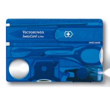Швейцарская карта Victorinox SwissCard Lite (0.7322.T2) синий полупрозрачный коробка подарочная