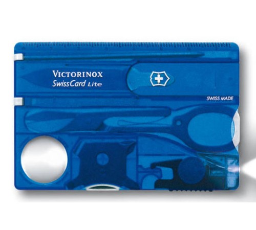 Швейцарская карта Victorinox SwissCard Lite (0.7322.T2) синий полупрозрачный коробка подарочная Швейцарская карта Victorinox SwissCard Lite (0.7322.T2) синий полупрозрачный коробка подарочная