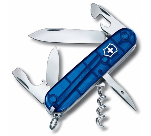 Нож перочинный Victorinox Spartan (1.3603.T2) 91мм 12функций синий полупрозрачный карт.коробка Нож перочинный Victorinox Spartan (1.3603.T2) 91мм 12функций синий полупрозрачный карт.коробка