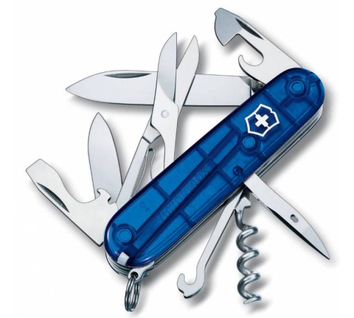 Нож перочинный Victorinox Climber (1.3703.T2) 91мм 14функций синий полупрозрачный карт.коробка