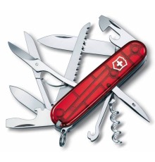 Нож перочинный Victorinox Huntsman (1.3713.T) 91мм 15функций красный полупрозрачный карт.коробка