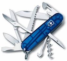 Нож перочинный Victorinox Huntsman (1.3713.T2) 91мм 15функций синий полупрозрачный карт.коробка