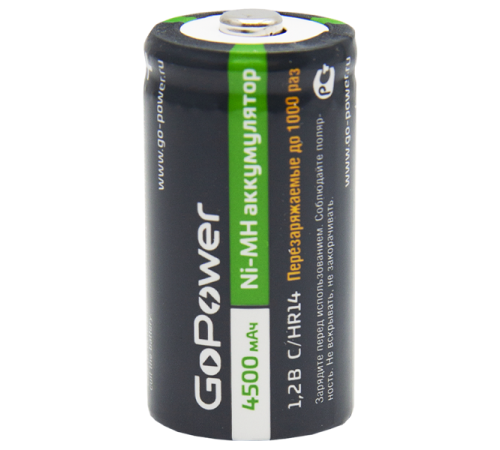 Аккумулятор бытовой GoPower HR14 C BL2 NI-MH 4500mAh (2/12/96) блистер (2 шт.) Аккумулятор бытовой GoPower HR14 C (00-00018322)