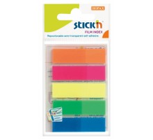 Закладки самокл. индексы пластиковые Stick`n 21050 12x45мм 5цв.в упак. 25лист европодвес