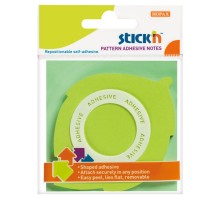Блок самоклеящийся бумажный Stick`n 21543 70x70мм 50лист. 70г/м2 неон зеленый вырубной клей по периметру "листок" европодвес