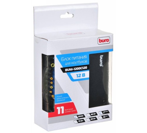 Блок питания Buro BUM-1200C120 ручной 120W 15V-24V 11-connectors 5A 1xUSB 2A от прикуривателя Блок питания Buro BUM-1200C120 ручной 120W 15V-24V 11-connectors 5A 1xUSB 2A от прикуривателя
