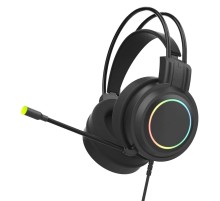Perfeo игровая гарнитура RGF EARTH черная 1,8 м, разъем 3,5 мм (4 pin) и USB (LED), переходник