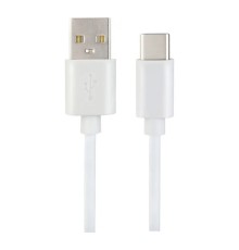 PERFEO Кабель USB A вилка - C вилка, 2.4A, белый, силикон, длина 1 м., ELASTIC (U4717)
